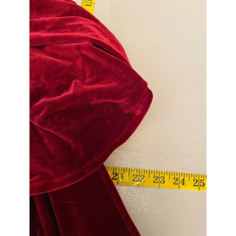 Red Velvet Asymmetrical Midi Skirt Large - Picture 5 of 7